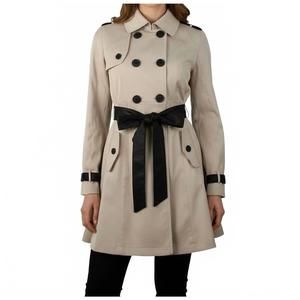 NEW INA FASHION double breasted belted trench coat in ivory